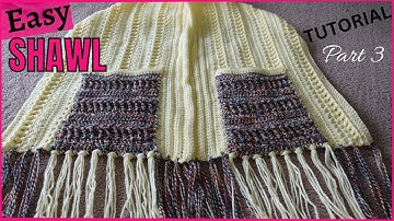 Easy Crochet Shawl Pattern for Beginners: Fringe (Part 3 ) | How to Attach Fringe to a Shawl