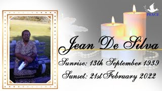 Funeral Tribute Service of  Jean De Silva