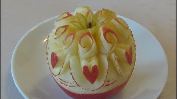 Carving Art Apple lesson 205-Art Sculpture-Schnitzkunst. Hướng dẫn tỉa hoa từ quả Táo