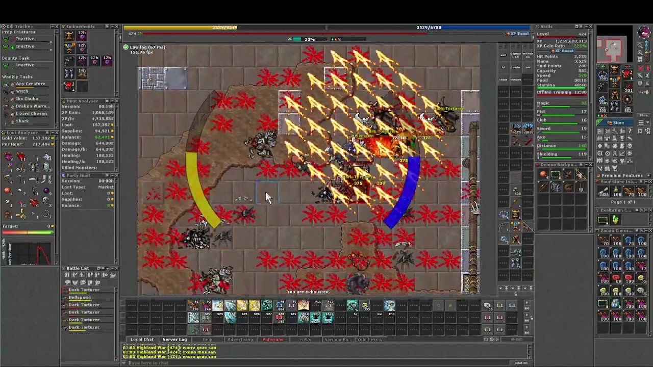 TIBIA RP 400 calando solo catacombs