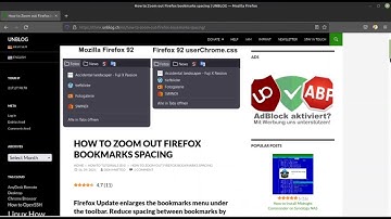 Zoom Out Firefox Bookmarks Spacing on Linux Mint