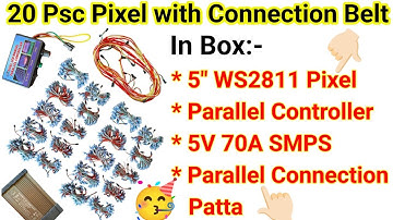20 Psc Pixel Led Light with Parallel Connection Belt | Pixel Light Complete Set with Connection Wire