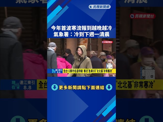 全台12縣市低溫特報！ 首波寒流報到「急凍至週一清晨」－民視新聞