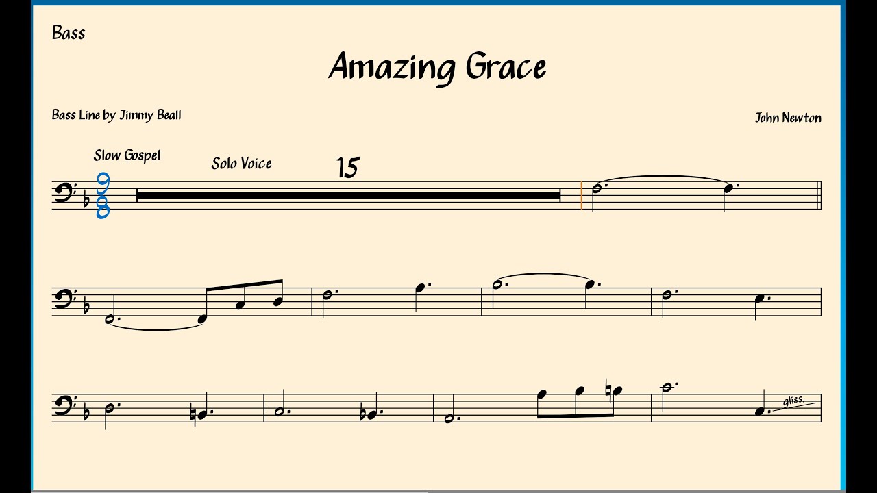Amazing Grace, Bass Line | Free Download