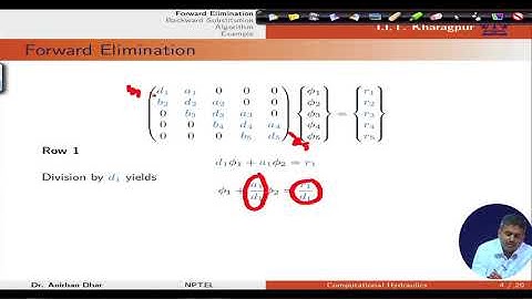 Lecture 27 : Algebraic Equation : Tri Diagonal Matrix Method