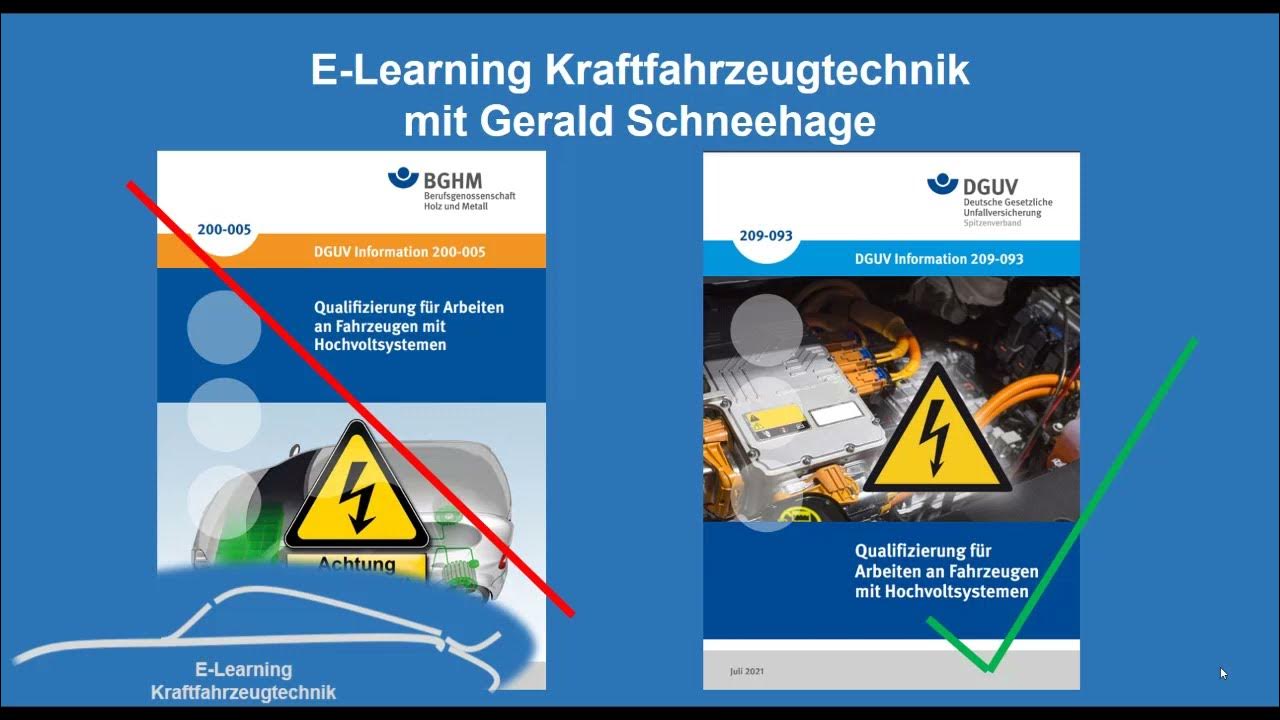 DGUV 209-093 Qualifizierung für Arbeiten an Fahrzeugen mit Hochvoltsystemen Elektromobilität