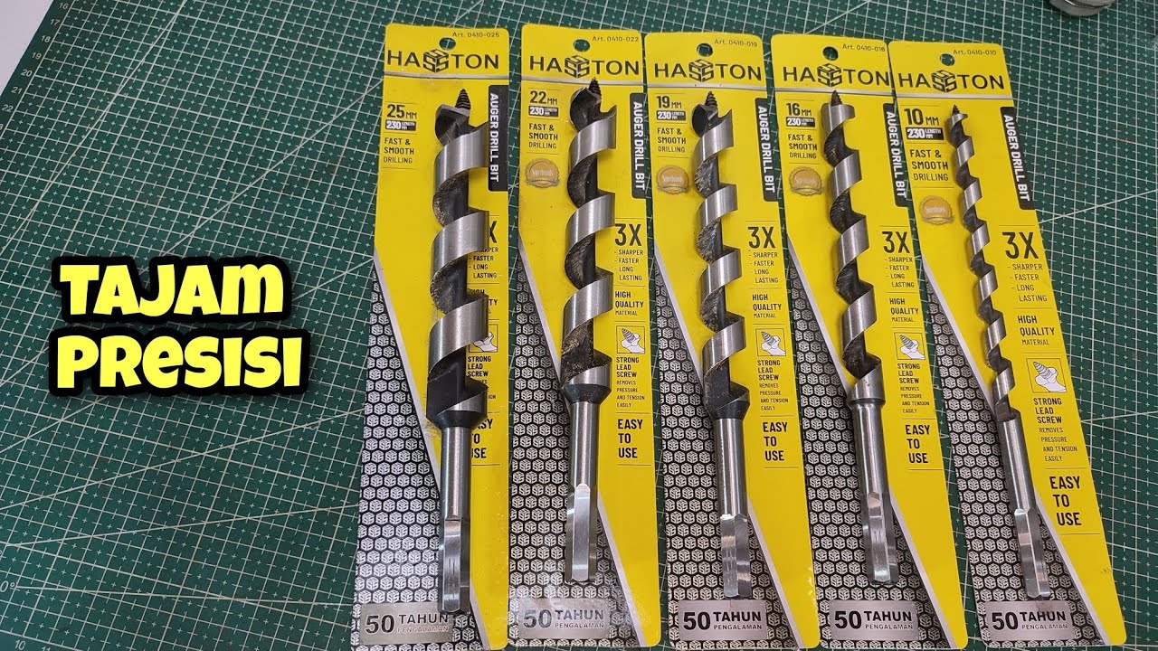 Mata Bor Auger Hasston set 10mm-25mm Tajam dan Presisi