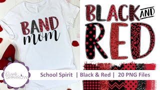 School Spirit | Black & Red | 20 PNG Files