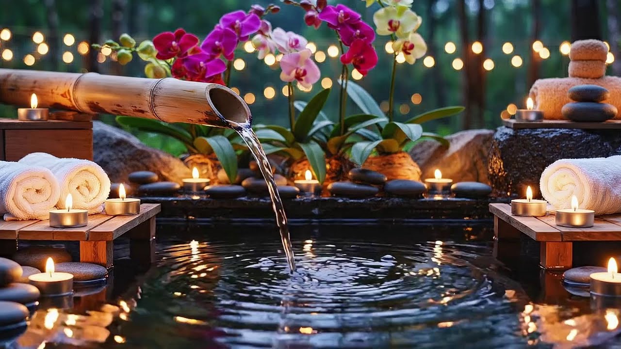 Healing Music for Inner Peace 🌿 Bamboo Water Fountain, Calm Mind