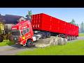 Spintires Mudrunner Gameplay | Truck vs Extreme Broken Road with Speed Bumps #mudrunnergameplay