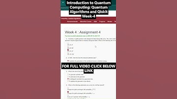 NPTEL Introduction to Quantum Computing: Quantum Algorithms & Qiskit Week 4 Assignment Answers