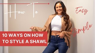 How to style a shawl | 10 different ways #shawl #louisvuitton #lv