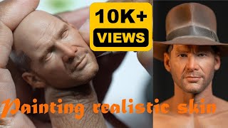 Mastering Realistic Skin Tones: Painting Indiana Jones 1/6th Scale sculpt