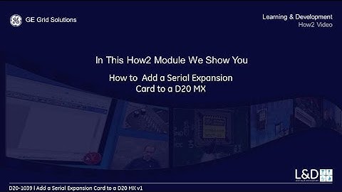 D20-1039 l Add a Serial Expansion Card to a D20 MX v1