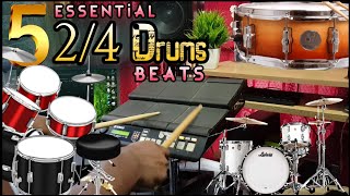 Video thumbnail of "5 Essential 2/4 Drums | part 11 | yamaha dtx multi 12 | Dolphin Binesh | 2/4 Disco Dance Beats"