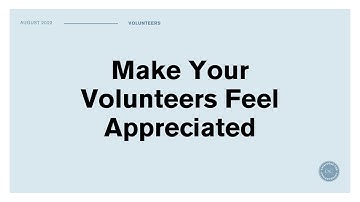 Learning Commons Webinar: Make Your Volunteers Feel Appreciated