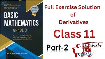 Exercise of The Derivatives of Class 11 || part-2 || based on NEW Syllabus.