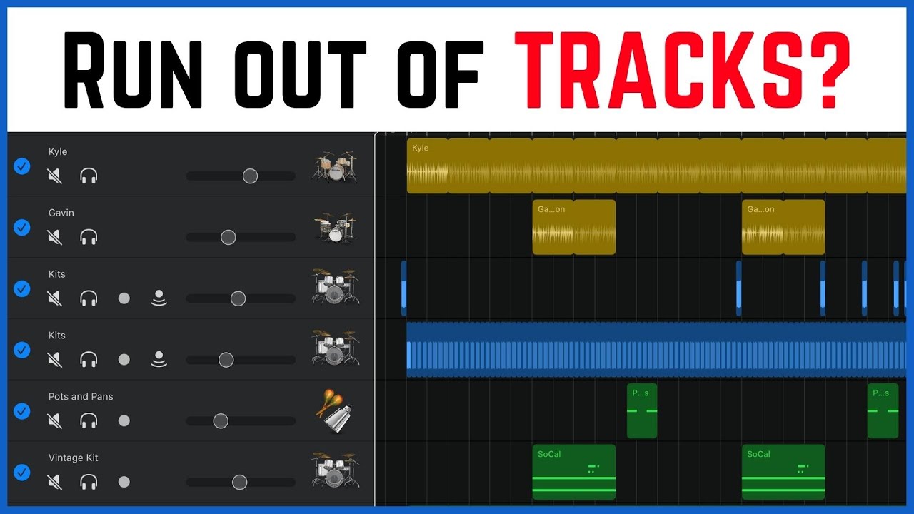 HACK GarageBand’s 32 track limit with MERGE YouTube