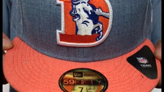 Broncos '2T-HEATHER ACTION' Blue-Orange Fitted Hat by New Era