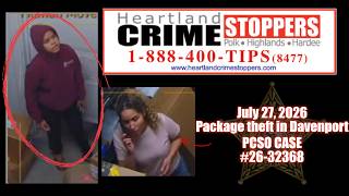 Crime Stoppers - Package Theft in Davenport