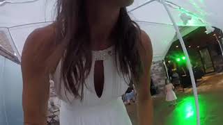 Boy dances with mom at wedding and falls through tent