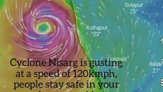 3rd June 2020, Cyclone Nisarg rages to hit Maharashtra, for status check windy.com