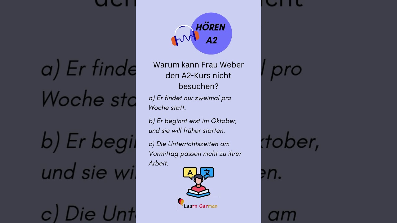 #28 A2 Hören üben | Practice Listening Skills in German A2 | Learn German | Goethe Zertifikat A2