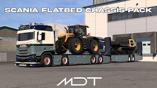 MDT | ETS2 V 1.61 | New MOD test: Scania R Flatbed chassis   Drawbar trailer   custom cargo