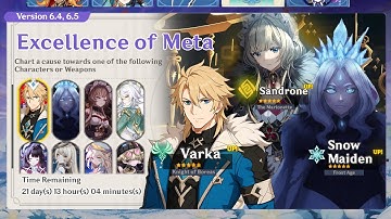 MAJOR UPDATE!! NEW 5 STAR BANNER REWORK! VARKA, MAIDEN, SANDRONE KIT+RELEASE DATE - Genshin Impact