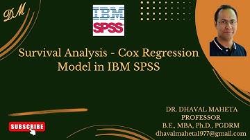 68. Survival Analysis – Cox Regression Model in IBM SPSS || Dr. Dhaval Maheta
