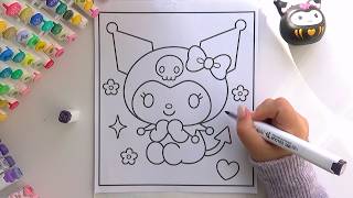 Coloring Cute Kuromi! 💜 Sanrio Marker Coloring