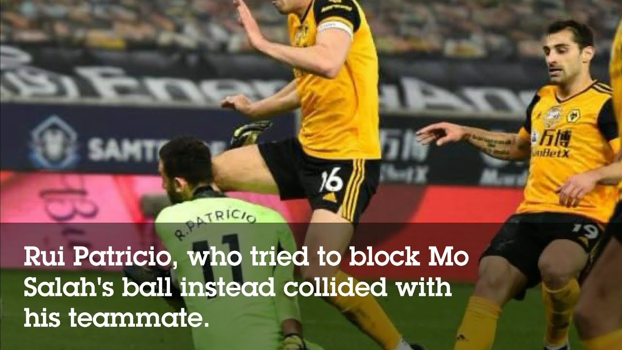 Shocking moment Rui Patricio suffered a serious injury in the match against Liverpool.