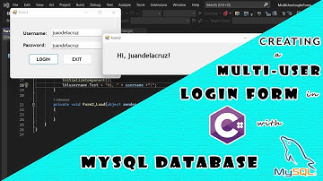 Creating a Multi-User login form in C# with MySQL