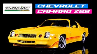 1980 Chevrolet Camaro Z28 with T-Tops Bright Yellow 1/18 Diecast Model Car by Greenlight