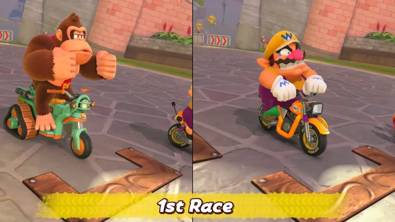 Mario Kart World | Banana Cup | 2 Player (Donkey Kong vs Wario) | 4K