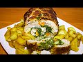 Мясной рулет с сыром и шпинатом в духовке