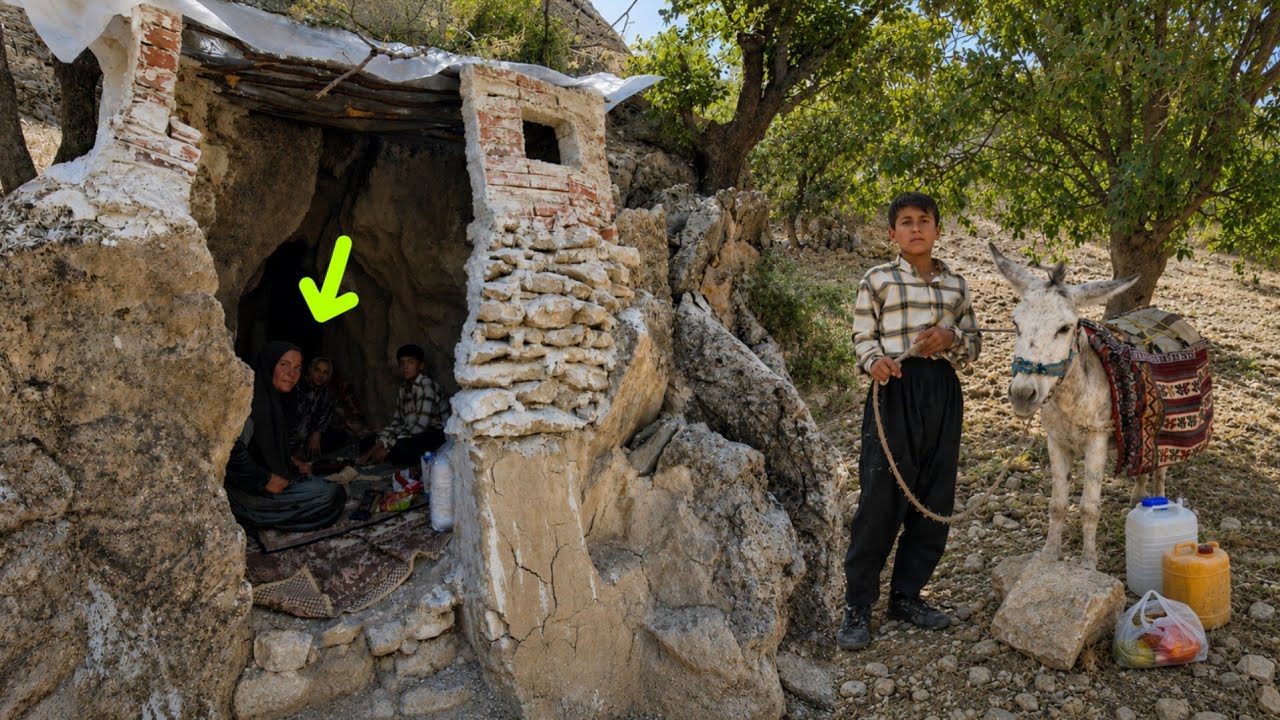 Life in a cave | A family's struggle to survive in the mountains🗻🔥