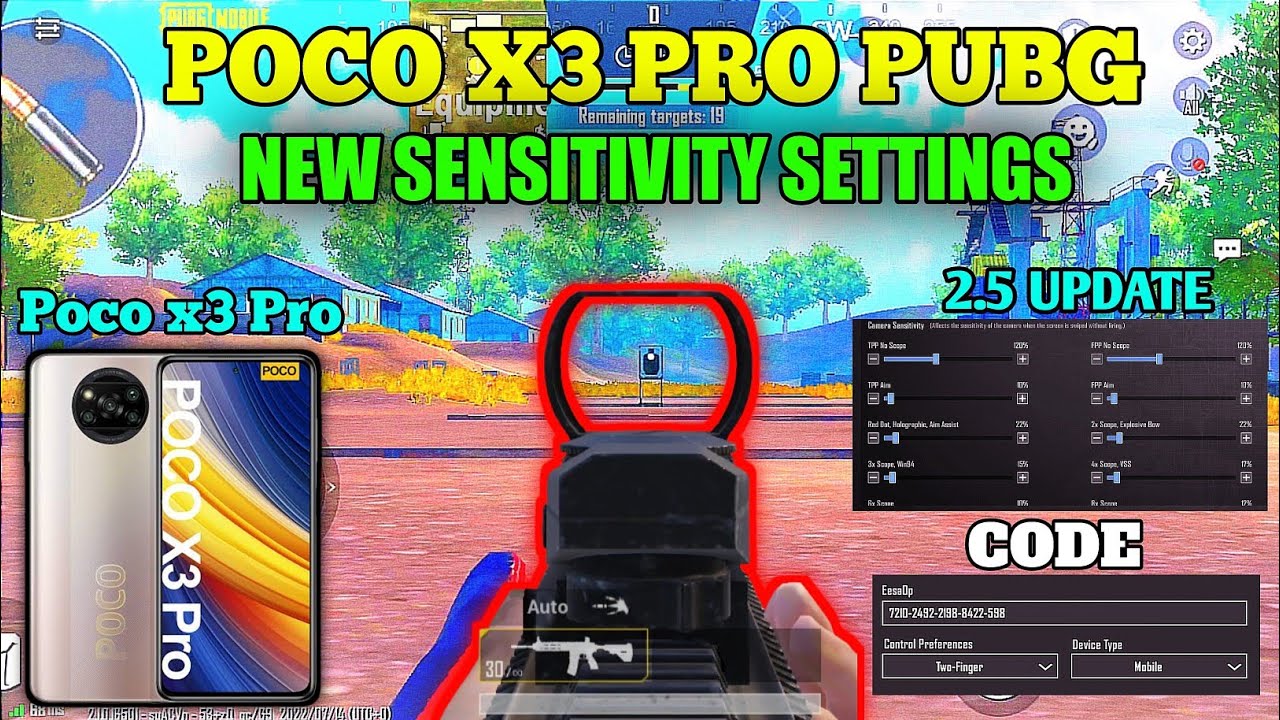 Best Sensitivity Settings For Poco x3 Pro | Poco x3 Pro Sensitivity Pubg