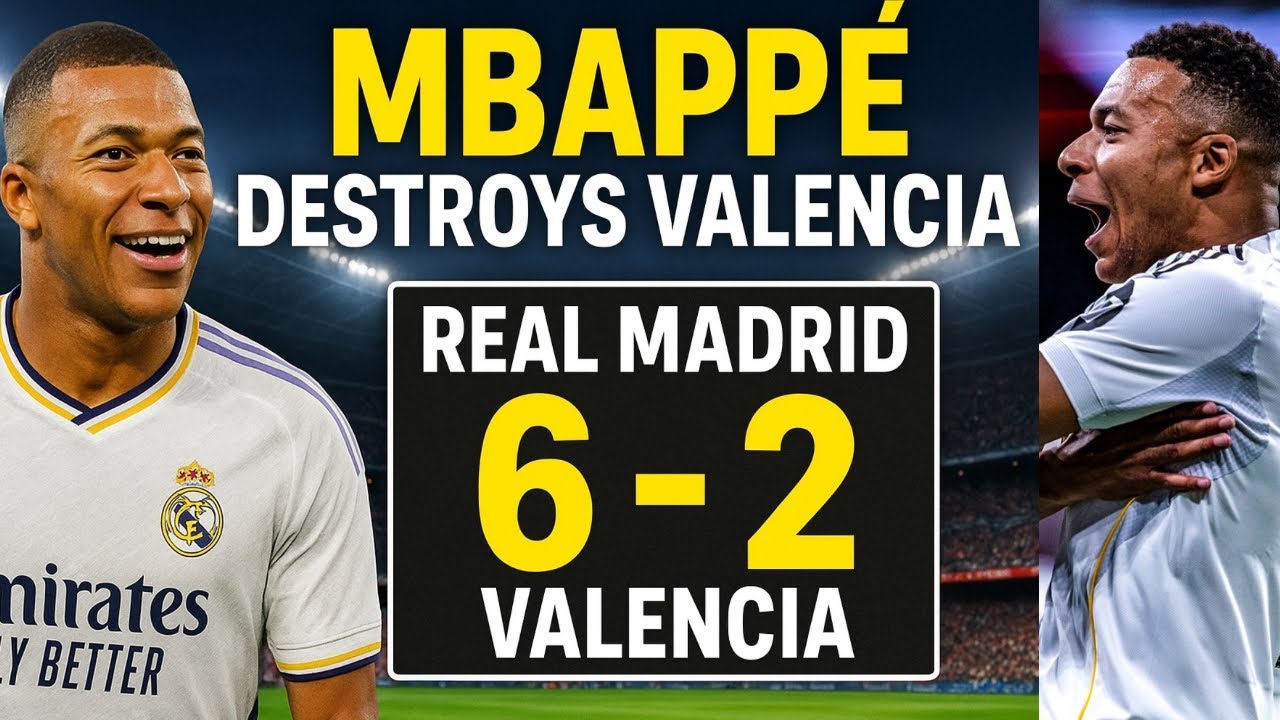 Real Madrid vs Valencia 6-2 – All Goals & Highlights | Mbappé, Vinicius & Endrick Show – 2025