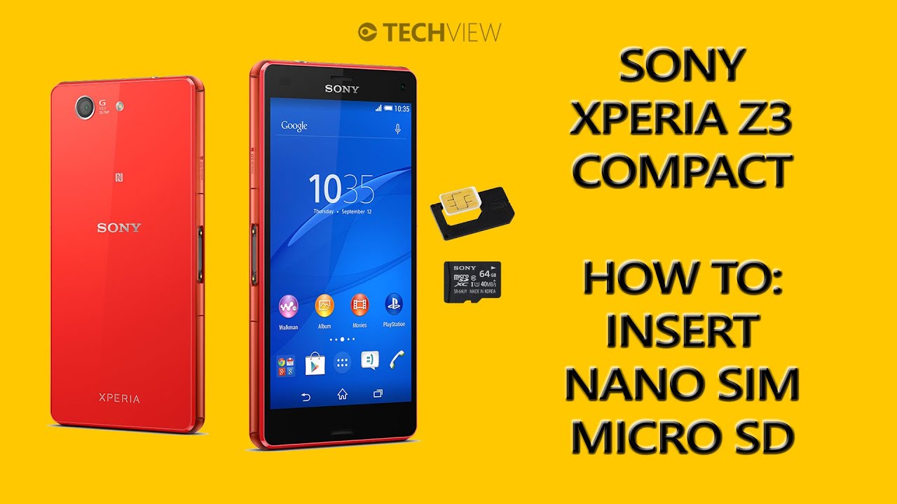 moden galning mængde af salg Sony Xperia Z3 Compact How to: Insert Nano SIM microSD card - YouTube