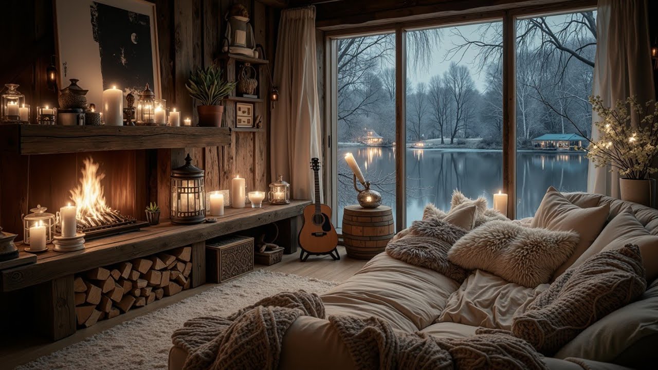 Мягкий фортепианный джаз для уютных зимних вечеров | Расслабляющая музыка у камина