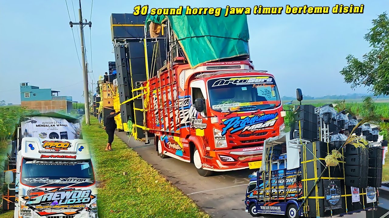 Gokil...iring iringan 30 sound system menuju garis start karnaval Mendalanwangi