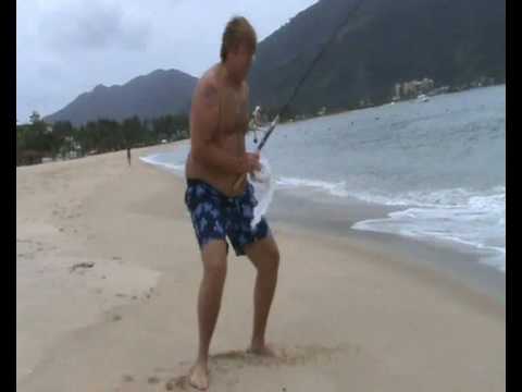 Arno cagando na praia