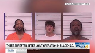 3 arrested on drug, gun charges after joint law enforcement operation in Bladen Co.