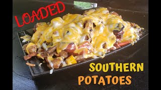 Loaded Southern Potatoes  Fried Potatoes and Sausage on the Blackstone Griddle