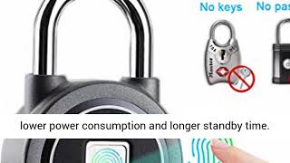 Fingerprint Padlock, Bluetooth Lock, Mobile App, Megafeis Smart Padlock With Keyless Biometric, Wate