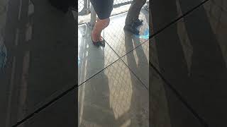 Candid middle aged woman shoeplay (faceshot) and last part short sole show