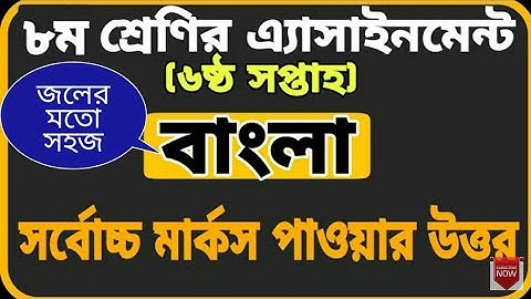 Class 8 Bangla Assignment 6th week || অষ্টম শ্রেণীর ষষ্ঠ সপ্তাহের বাংলা এসাইনমেন্ট এর সমাধান ২০২০.