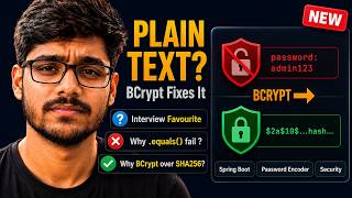 Password Encoder Spring Boot | Plain Passwords to BCrypt Hashing | Interview Cracker | One shot
