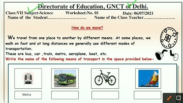 Class 7 science worksheet 1 English medium 6/7/2021